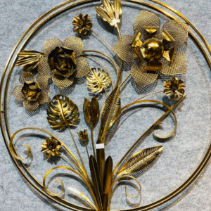 Golden Metal Floral Wall Art